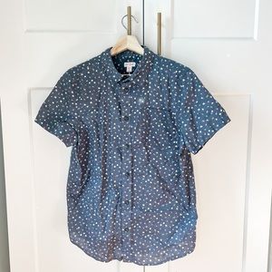 Boys Husky Floral Print Button down Short Sleeve shirt